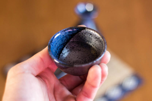 Mino Ware Sake Cup Blue Stream